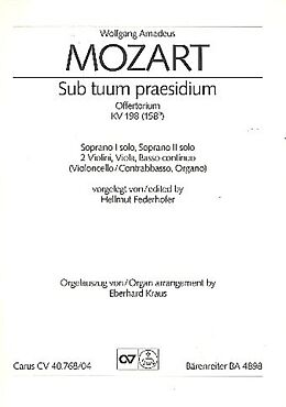 Wolfgang Amadeus Mozart Notenblätter Sub tuum praesidium KV198 (KV158b)