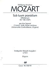 Wolfgang Amadeus Mozart Notenblätter Sub tuum praesidium KV198 für