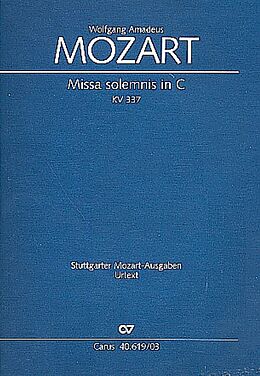 Wolfgang Amadeus Mozart Notenblätter Missa solemnis C-Dur KV337