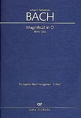Johann Sebastian Bach Notenblätter Magnificat D-Dur BWV243