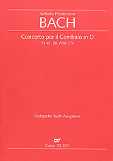 Wilhelm Friedemann Bach Notenblätter Konzert D-Dur FK41 für Cembalo und Streicher