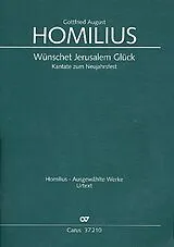Gottfried August Homilius Notenblätter Wünschet Jerusalem Glück HoWVII.29