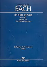 Johann Sebastian Bach Notenblätter Ich habe genung (c-Moll mit Bass (Mezzosopran))