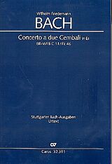 Wilhelm Friedemann Bach Notenblätter Konzert Es-Dur BRWBFC11 für 2 Cembali