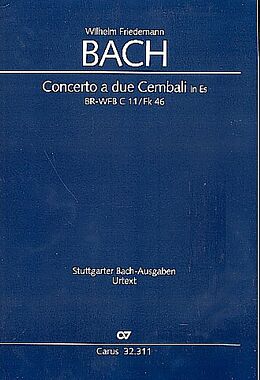 Wilhelm Friedemann Bach Notenblätter Konzert Es-Dur BRWBFC11 für 2 Cembali