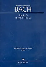 Wilhelm Friedemann Bach Notenblätter Trio D-Dur BR-WFB-B14 (Fk48)