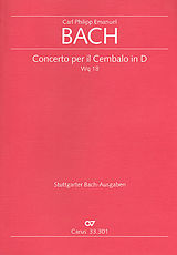 Carl Philipp Emanuel Bach Notenblätter Concerto D-Dur WQ18