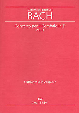 Carl Philipp Emanuel Bach Notenblätter Concerto D-Dur WQ18