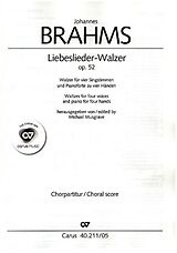 Johannes Brahms Notenblätter Liebeslieder-Walzer op.52 für