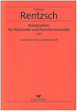 Friedhelm Rentzsch Notenblätter Komposition für Altstimme und Kammerensemble