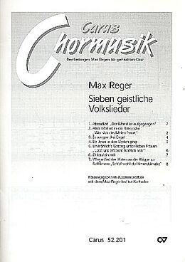 Max Reger Notenblätter 7 geistliche Volkslieder für gem Chor