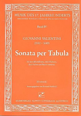 Giovanni Valentini Notenblätter Sonata per tabula