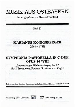 Marianus Königsperger Notenblätter Symphonia pastorella C-Dur op.16,8