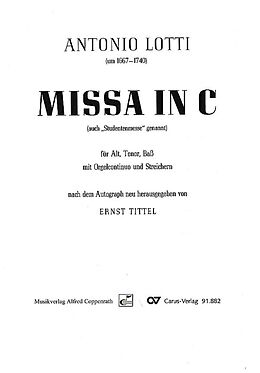 Antonio Lotti Notenblätter Missa in C