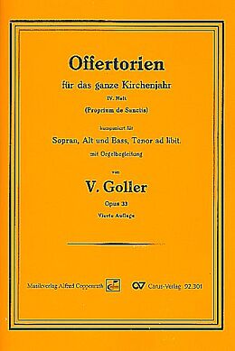Vinzenz Goller Notenblätter Offertorien op.33 Bd.4 für Sopran, Alt