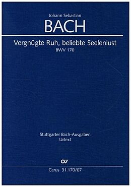 Johann Sebastian Bach Notenblätter Vergnügte Ruh, beliebte Seelenlust