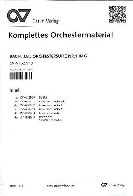 Johann Bernhard Bach Notenblätter Ouvertüre g-Moll (Orchestersuite Nr.1)