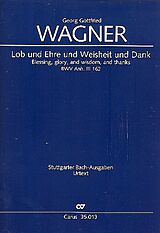 Georg Gottfried Wagner Notenblätter Lob und Ehre und Weisheit und Dank