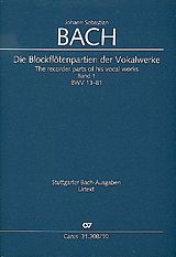 Johann Sebastian Bach Notenblätter Die Blockflötenpartien der Vokalwerke Band 1-4