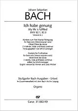 Johann Sebastian Bach Notenblätter Ich habe genung (c-Moll mit Bass (Mezzosopran))