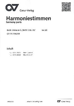 Johann Sebastian Bach Notenblätter Messe G-Dur BWV236