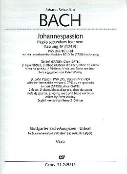 Johann Sebastian Bach Notenblätter Johannespassion BWV245 (Fassung 4 von1749)
