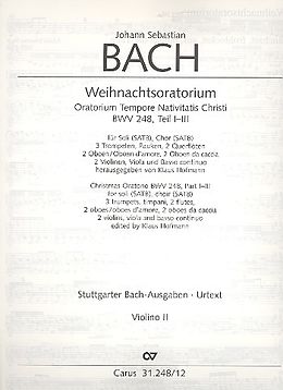 Johann Sebastian Bach Notenblätter Weihnachtsoratorium BWV248 Teile 1-3