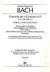 Wilhelm Friedemann Bach Notenblätter Konzert D-Dur FK41 für Cembalo und Streicher