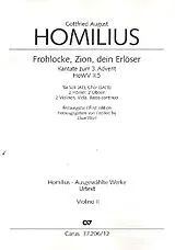 Gottfried August Homilius Notenblätter Frohlocke Zion dein Erlöser HoWVII.5