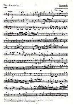 Johann Michael Haydn Notenblätter Divertimento Nr.1 MH5