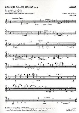 Gabriel Urbain Fauré Notenblätter Cantique de Jean Racine op.11