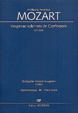 Wolfgang Amadeus Mozart Notenblätter Vesperae solennes de Confessore KV339
