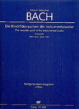 Johann Sebastian Bach Notenblätter Die Blockflötenpartien der Instrumentalwerke
