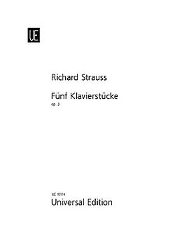 Richard Strauss Notenblätter 5 Klavierstücke op.3
