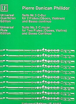 Pierre Danican Philidor Notenblätter Suite C-Dur Nr.3 für 2 Flöten und Bc