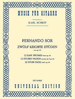 Fernando Sor Notenblätter 12 leichte Etüden op.60