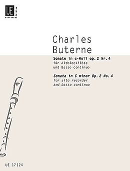 Charles Buterne Notenblätter Sonate c-Moll für Altblockflöte