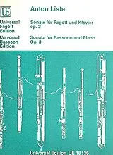 Anton Liste Notenblätter Sonate op.3 für Fagott und Klavier