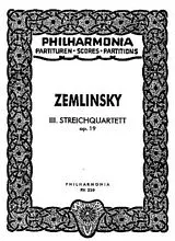 Alexander von Zemlinsky Notenblätter Streichquartett Nr.3 op.19