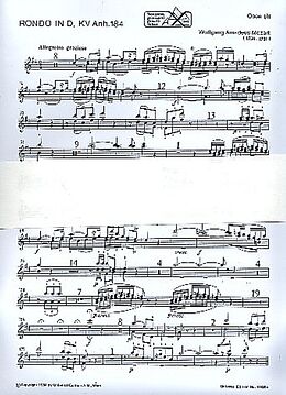 Wolfgang Amadeus Mozart Notenblätter Rondo D-Dur KVAnh.184