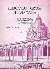 Lodovico Grossi da Viadana Notenblätter Canzona für 8 Blockflöten