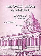 Lodovico Grossi da Viadana Notenblätter Canzona für 8 Blockflöten