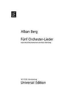 Alban Berg Notenblätter 5 Lieder nach Ansichtskartentexten von Peter Altenberg op.4