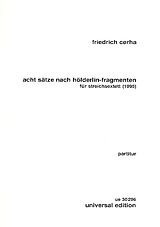 Friedrich Cerha Notenblätter 8 Sätze nach Hölderlin-Fragmenten