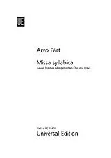 Arvo Pärt Notenblätter Missa Syllabica
