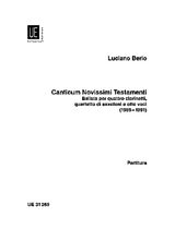 Luciano Berio Notenblätter Canticum novissimi testamenti für