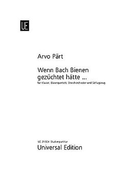 Arvo Pärt Notenblätter Wenn Bach Bienen gezüchtet hätte