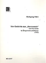 Wolfgang Rihm Notenblätter 4 Gedichte aus Atemwende von