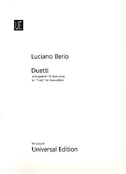 Luciano Berio Notenblätter Duetti
