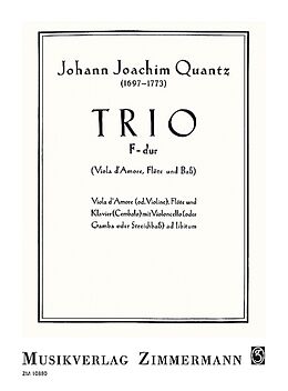 Johann Joachim Quantz Notenblätter Trio F-Dur für Viola damore (Violine), Flöte
